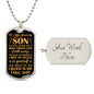 To My Amazing Son | Have Faith | Dog Tag Necklace