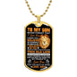 To My Son | Always Have Your Back | Dog Tag Necklace