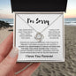 Apology Gift for Her | I Take Full Responsibility | Love Knot Necklace