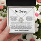 Apology Gift for Her | I Take Full Responsibility | Love Knot Necklace