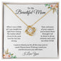 My Beautiful Mom| From Daughter| I Love You| Love Knot Necklace