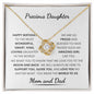 Happy Birthday| Precious Daughter| Love Knot Necklace