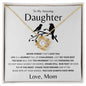 To My Daughter- I Love you| Stand still | Love Knot Necklace