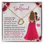 To My Girlfriend| Delicate Heart Necklace| Sterling Silver Dipped in 14K White/18K Yellow Gold