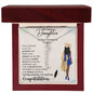 "To My Daughter" | So Proud of You | Graduation| Personalized Vertical Name Necklace