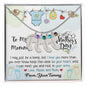 To My Beautiful Mommy - From Your Tummy | Custom Baby Feet Necklace with Birthstone
