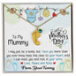 To My Mummy - Custom Baby Feet Necklace with Birthstone