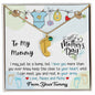 To My Beautiful Mommy - From Your Tummy | Custom Baby Feet Necklace with Birthstone