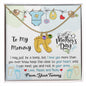 To My Beautiful Mommy - From Your Tummy | Custom Baby Feet Necklace with Birthstone