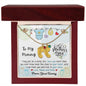 To My Beautiful Mommy - From Your Tummy | Custom Baby Feet Necklace with Birthstone