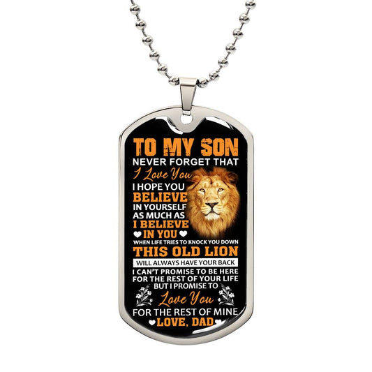 To My Son | Always Have Your Back | Dog Tag Necklace