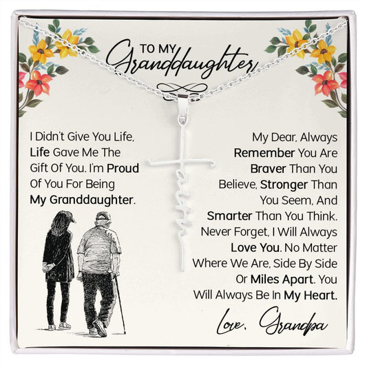 To My Granddaughter| Faith Cross Necklace