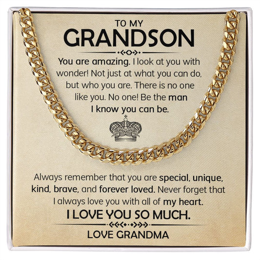 To My Grandson| You are Amazing| Cuban Link Chain