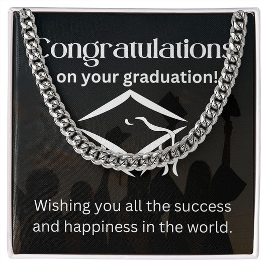 Graduation Success Cuban Link Chain| A Gift to Celebrate Your Accomplishments and Future
