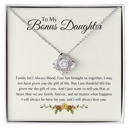 To My Bonus Daughter| Love Knot Necklace