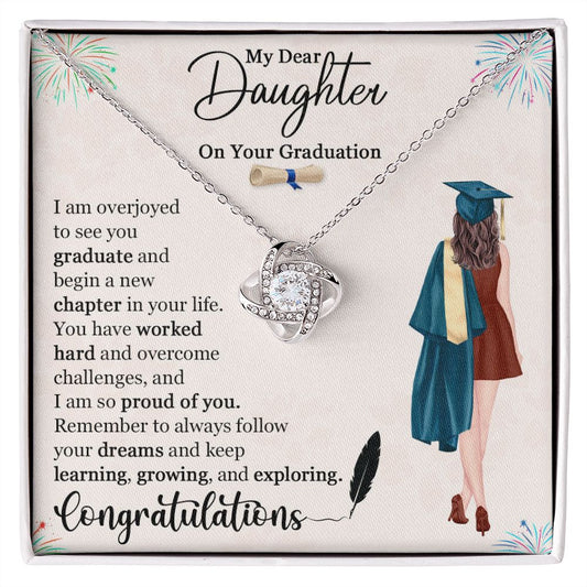 "My Daughter" | Graduation - Proud of You |Love Knot Necklace