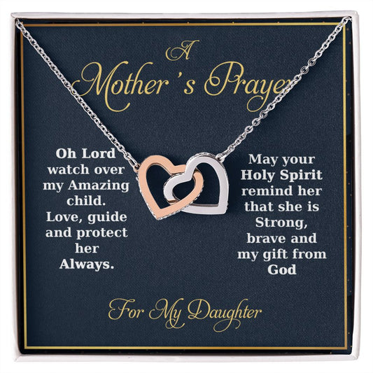 "A Mother's Prayer" | For My Daughter - Interlocking Hearts Necklace