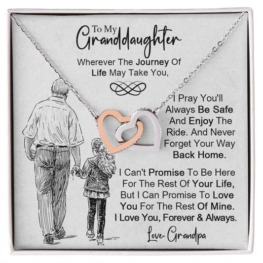To My Granddaughter| Interlocking Hearts necklace