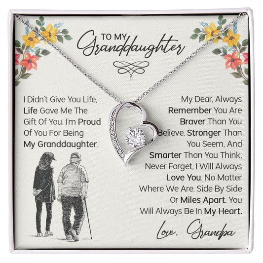 To My Granddaughter| Forever Love Necklace