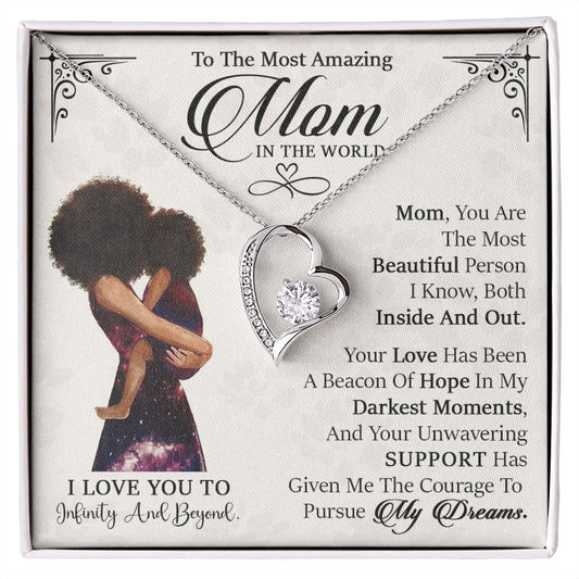 The Most Amazing Mom in The World- I Love You to Infinity and Beyond| Forever Love Necklace